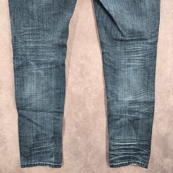Vigoss Blue Skinny Distress Tapered Cotton Denim Jeans 9 - Picture 6 of 8